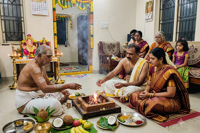 Auspicious Gruhapravesam & Ganapathi Homam Pooja Feast