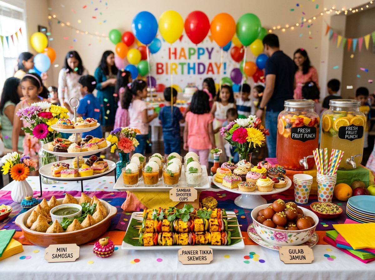Kids and Family Birthday Party Catering Spread